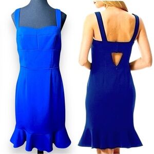 Laundry by Shelli Segal Electric Blue Ruffle Hem Dress Size 6 NWT RRP CAD 330